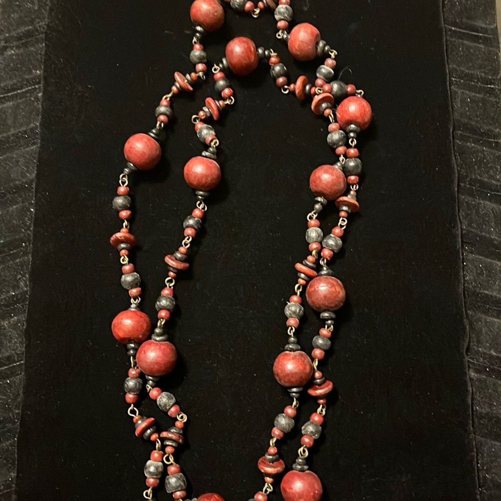 Brown & Black Wood Necklace
